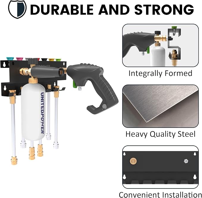UNITEDPOWER Pressure Washer Gun Holder，Wall Mount Foam Cannon Holder，Tool - Image 4