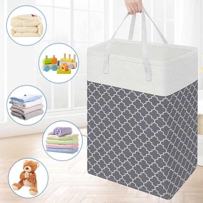 BlissTotes 3-Pack Laundry Basket, Freestanding＆Waterproof Laundry Hamper - Image 7