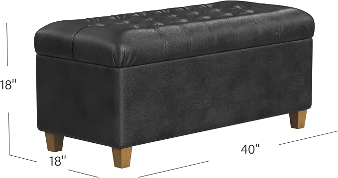 HomePop 40" Button Tufted Storage Bench - Image 3