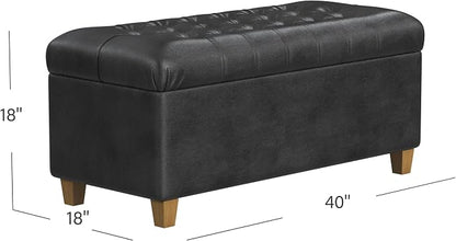 HomePop 40" Button Tufted Storage Bench - Image 3