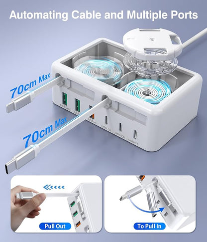 Upgraded 8-in-1 Retractable USB C Charger Block, 120W GaN Multi Charging - Image 8