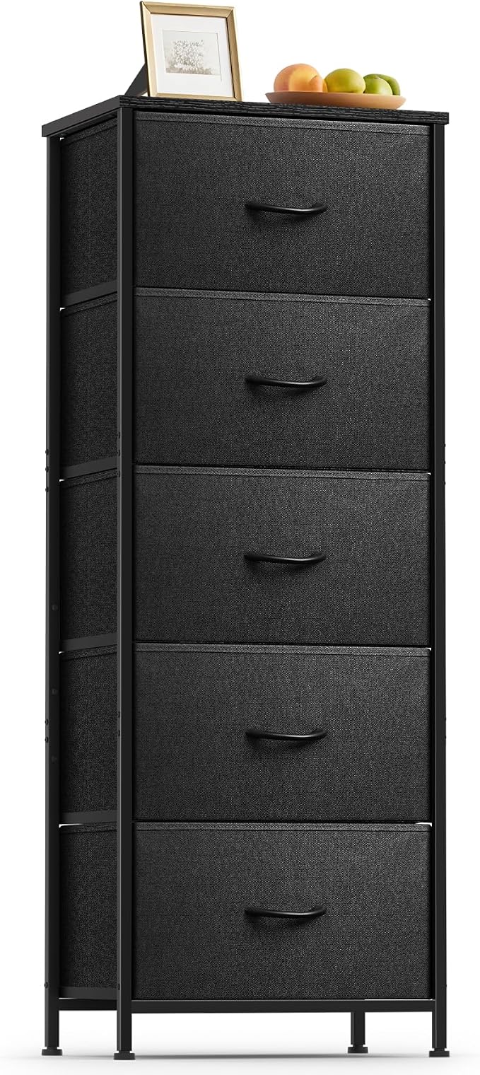 5 Fabric Drawer Dresser for Bedroom, Chest of Drawers by Sonharlar