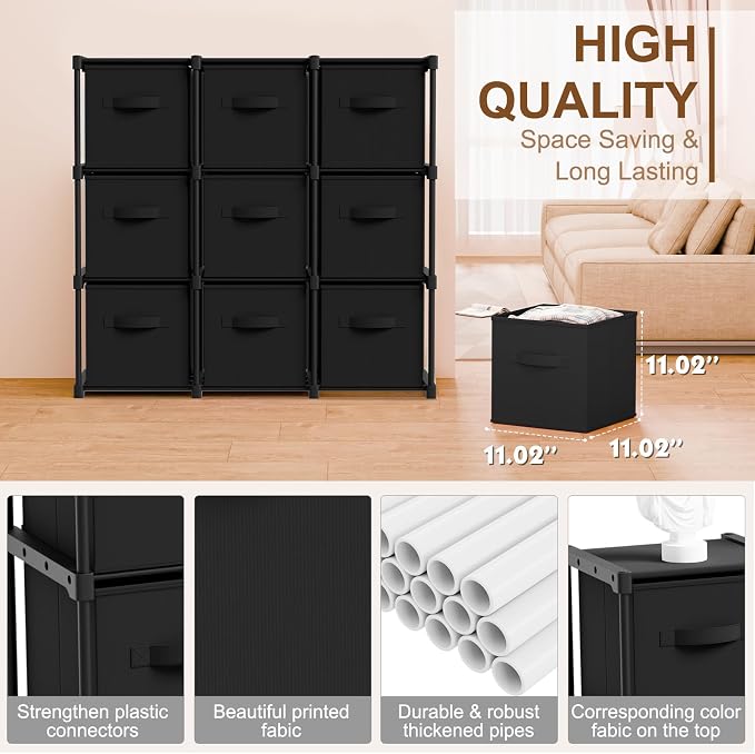 Briwooody 9 Cube Storage Organizer Bins - Image 2