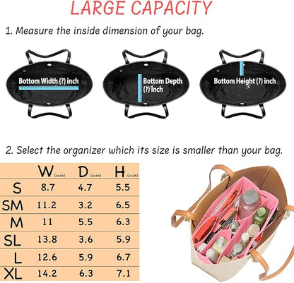 DailyPlus Purse Organizer Insert Felt Bag Organizer Handbag Organizer Insert - Image 6