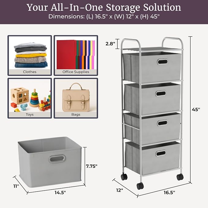 4-Drawer Fabric Dresser - Image 3