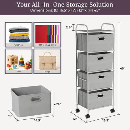 4-Drawer Fabric Dresser - Image 3