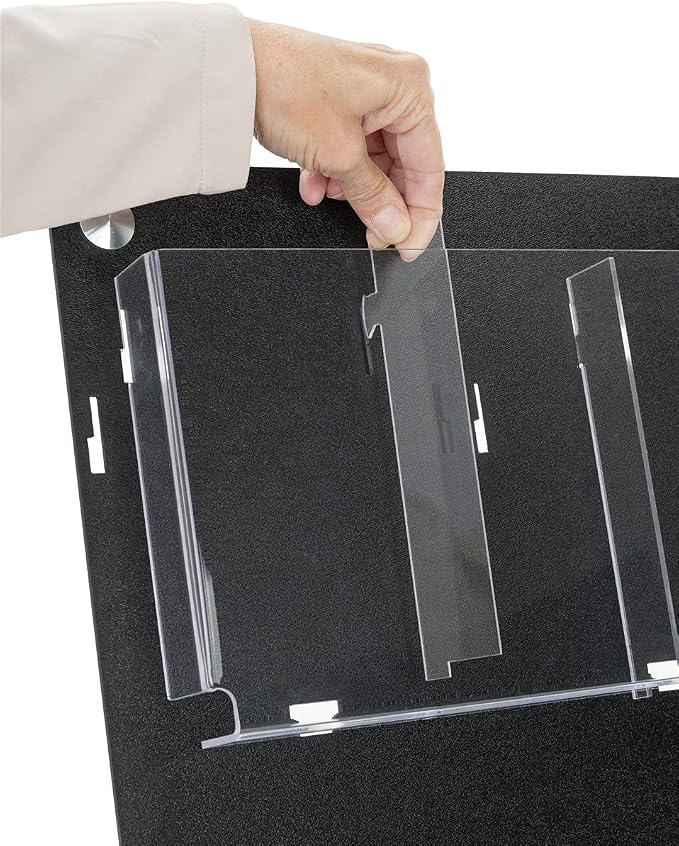 Displays2go Acrylic Wall Mounted Magazine Rack, 4-8 Adjustable Pockets - Image 5