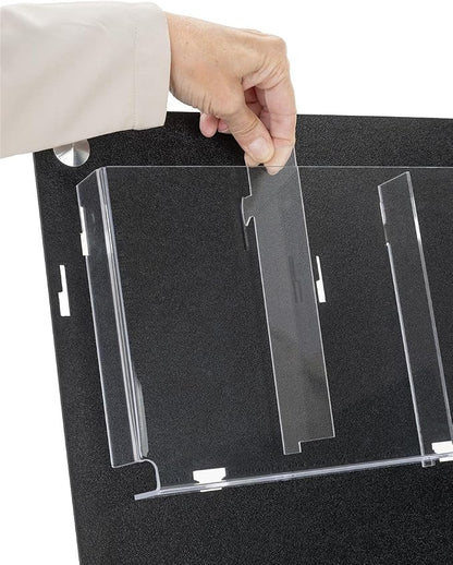Displays2go Acrylic Wall Mounted Magazine Rack, 4-8 Adjustable Pockets - Image 5