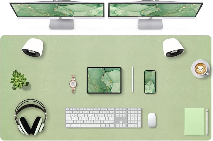 Bloss 47.2" x 24" Large Desk Mat, Leather Desk Mat, Large Mouse Pad + Keyboard by Bloss
