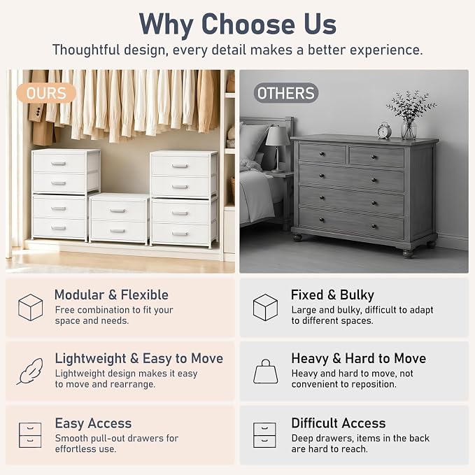 DIMJ Stackable Storage Drawers for Closet Organizers and Storage - Image 4