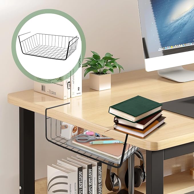 6 Pcs Undershelf Storage Basket Under Shelf Wire Basket Household Metal Under - Image 5