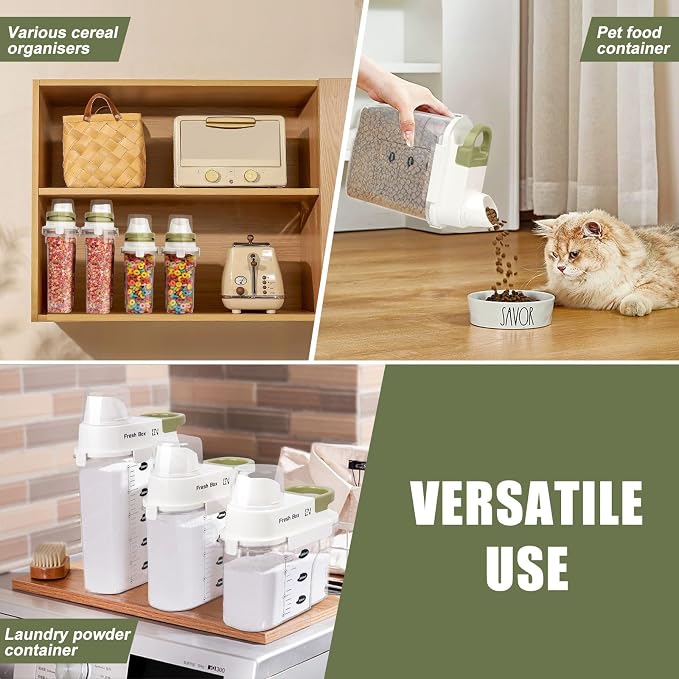 Cereal Storage Container 4Pack, 85oz/2.5L Airtight Food Storage Containers - Image 7