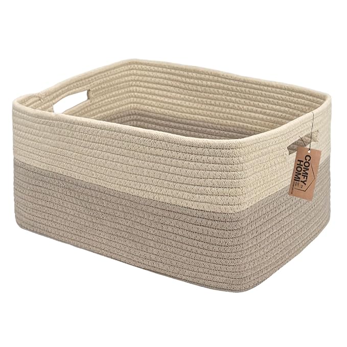 COMFY-HOMI Cotton Rope Woven Basket by COMFY-HOMI