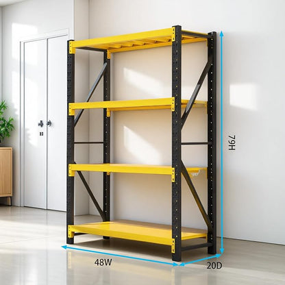 Heavy Duty Warehouse Shelving 4-Tier Industrial Steel Storage Shelves, 2600LB - Image 2