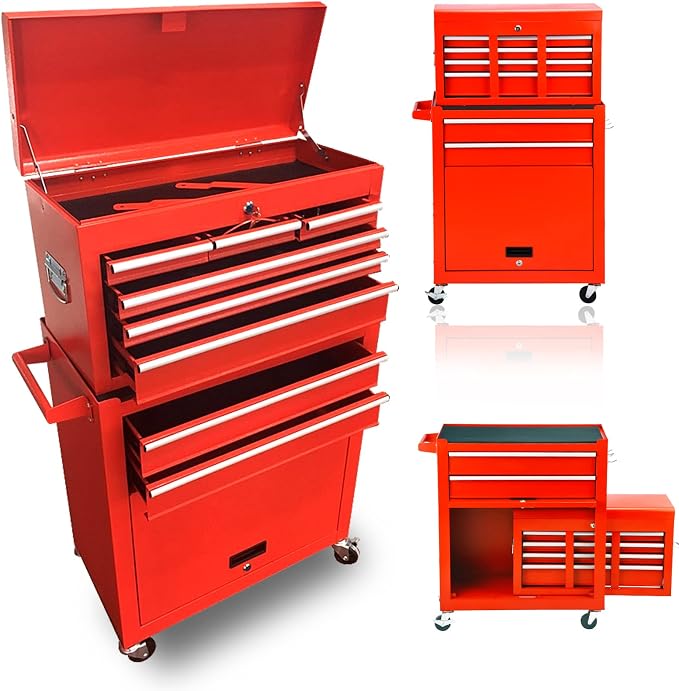 8-Drawer High Capacity Rolling Tool Chest, Removable Cabinet Storage Tool Box by Thechoiceofanewgeneration