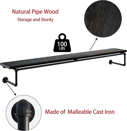 Clothes Rack 70in, Wall Mounted Garment Racks - Image 3
