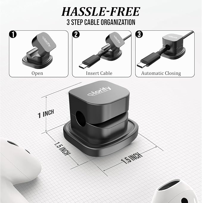 8 Pack Rotatable Cord Organizer Clips - Image 3