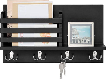 Dahey Wall Mounted Mail Holder Wooden Key Holder Rack Mail Sorter Organizer by Dahey