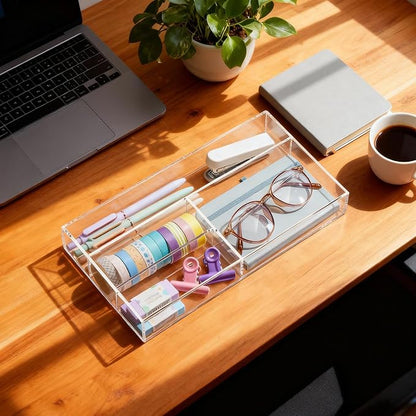 Acrylic Desk Drawer Organizer 11 x 6.1 x 1.38 Inch Storage Tray Organizer - Image 5