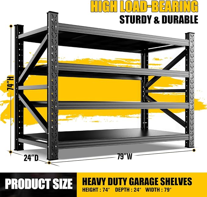 2-Pack 8000LBS Heavy Duty Garage Shelving - Image 3