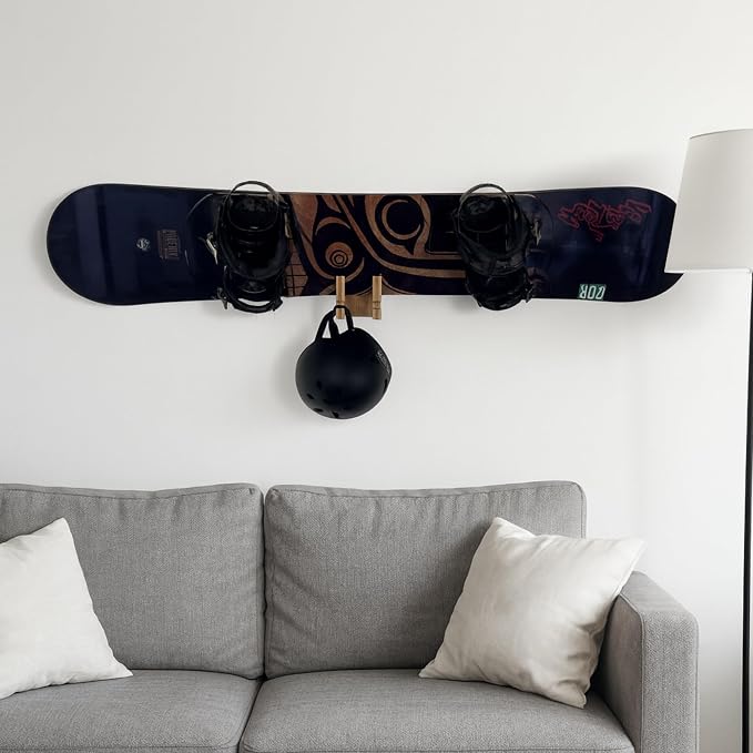 COR Surf Skateboard and Snowboard Wall Mount | Bamboo Skateboard Rack - Image 2