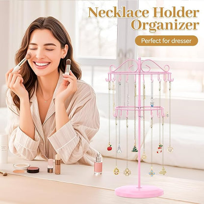 MODOWEY Rotating Necklace Holder Organizer Display Stand - Image 6