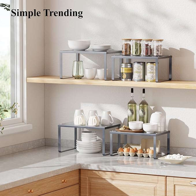 Simple Trending Cabinet Organizer Shelf, Kitchen Storage, Expandable, Metal - Image 2