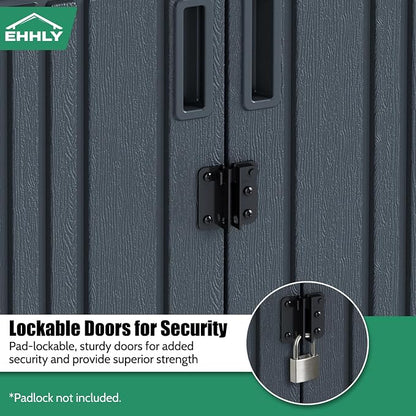 EHHLY Heavy Duty Tall Storage Cabinet Outdoor Weatherproof, 28 Cuft Garage - Image 3