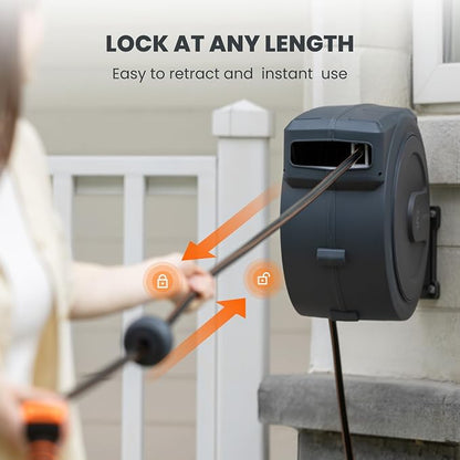 Giraffe Tools PRO Heavy Duty Retractable Garden Hose Reel - 78ft 1/2 Inch Auto - Image 6
