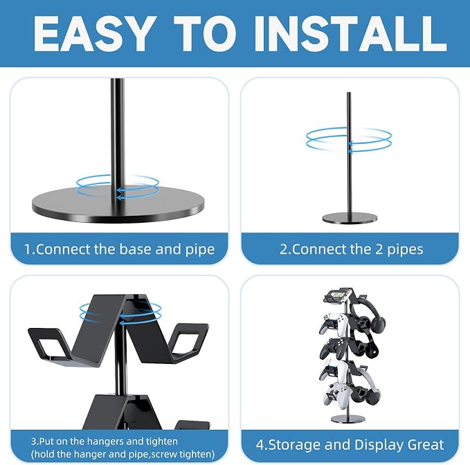 Controller Stand, 5 Tier Controller Headphone Holder - Image 4