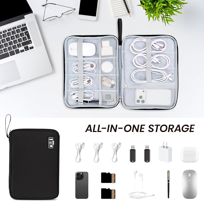 Large Slim Cable Organizer Travel Case, Single-Layer Electronic Accessories - Image 6