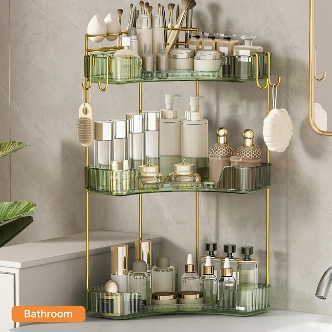 3-Tier Corner Bathroom Counter Organizer，Makeup & Skincare Shelf - Image 7