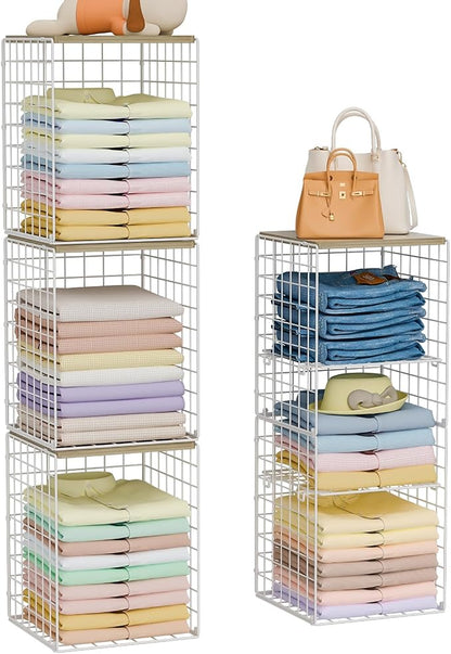 6 Tier Taller Closet Organizers and Storage, Stackable Closet Shelf Organizer - Image 9