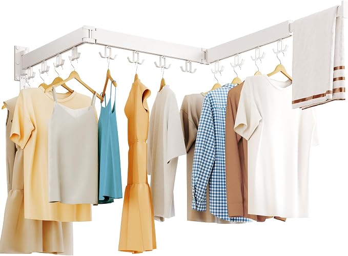 Drying Rack Clothing Wall Mounted, Clothes Drying Rack, Laundry Drying Rack by HEILAIYI