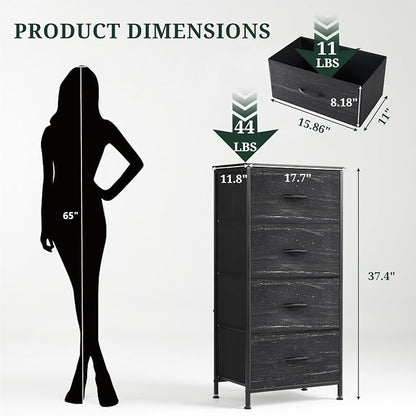 4 Drawers Dresser for Bedroom Fabric Storage Tower - Image 3