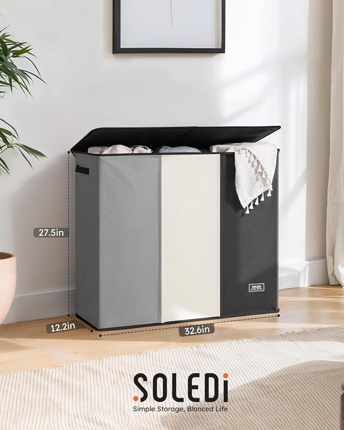 SOLEDI Laundry Hamper 3 section - Image 7