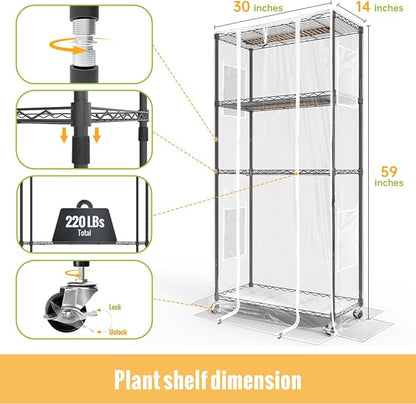 Indoor Greenhouse with Grow Light and Shelves - Image 5