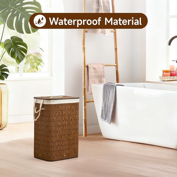 Laundry Hamper with Lid, 18.72 Gallons Laundry Basket with 2 Removable Liner - Image 2