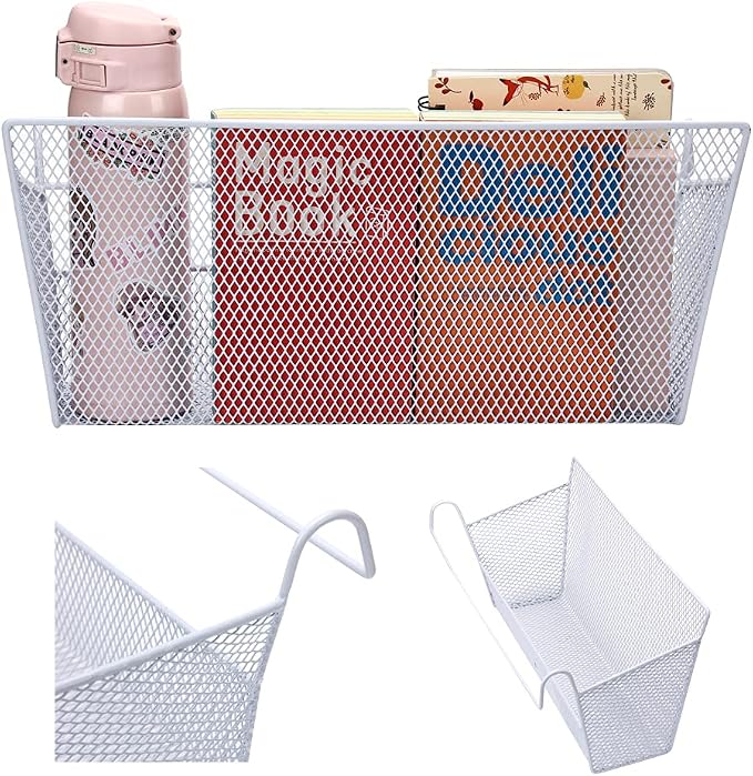 2 pcs Hanging metal mesh bedside storage basket， student dormitory bed storage - Image 3