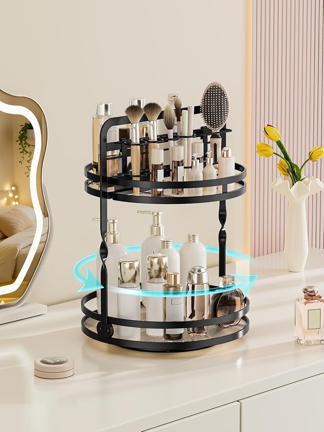 Rotating Makeup Vanity Organizer, 360 Spinning Perfume Organizer - Image 2