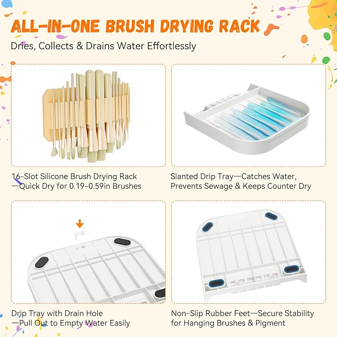 Paint Brush Holder Silicone Paint Brush Drying Rack - Image 7