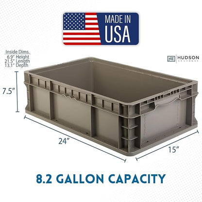 Hudson Exchange 24 x 15 x 7.5" Straight Wall Handled Storage Container Tote - Image 2
