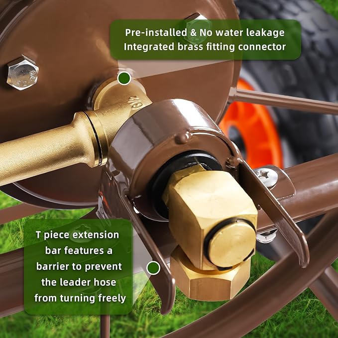2025 Upgrade Hose Reel Cart, Hold Up to 300 ft of 5/8'', Garden Hose Cart - Image 3