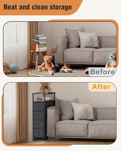 Narrow Dresser for Bedroom, Fabric Tall Dresser & Chests of Drawers - Image 6