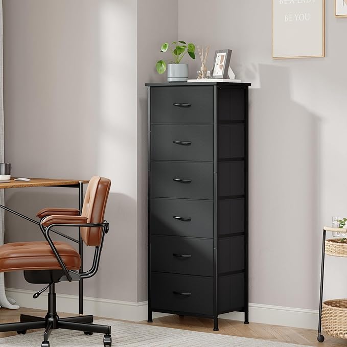 Somdot Tall Dresser for Bedroom, 6 Drawer Storage Cabinet, Vertical Nightstand - Image 4