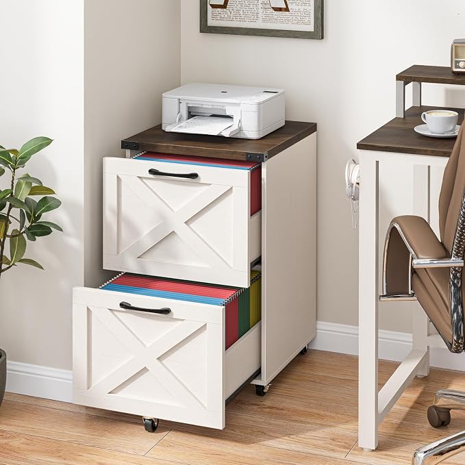 Halitaa Farmhouse 2 Drawer Small File Cabinet - Image 8