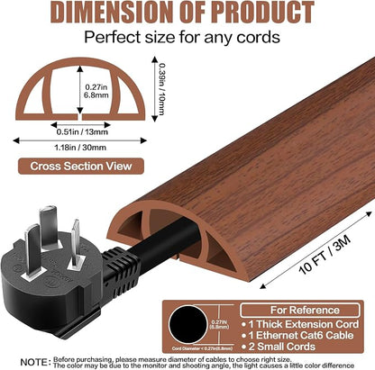 Floor Cord Cover Self Adhesive Cord Hider, 10FT Cable Management, Extension - Image 2