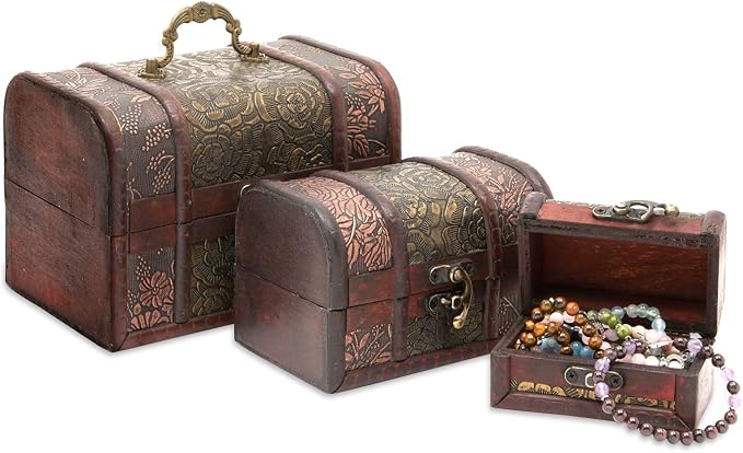 Juvale Wooden Treasure Chest Set - Image 9