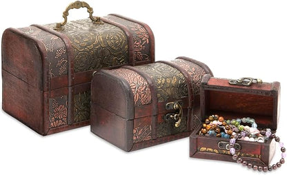 Juvale Wooden Treasure Chest Set - Image 9