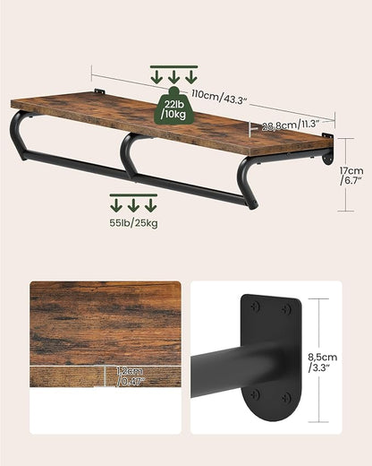 CHOEZON Wall Mounted Clothes Rack, Metal Garment Rack - Image 4